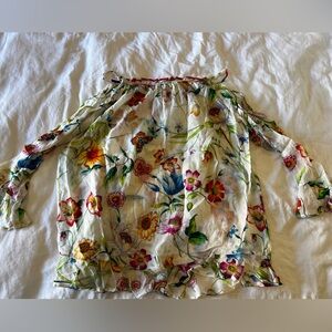 Johnny Was floral off the shoulder, long sleeve blouse